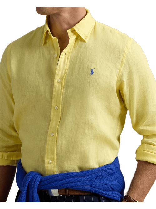 camicia uomo slim fit lino resort gold POLO RALPH LAUREN | 710968915011